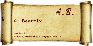 Ay Beatrix névjegykártya