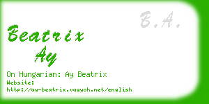 beatrix ay business card